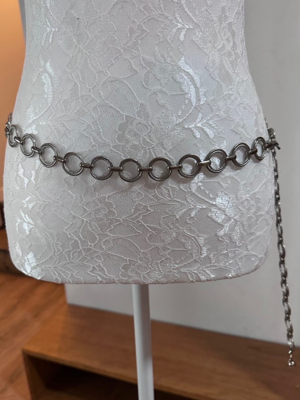 Silver chain belt